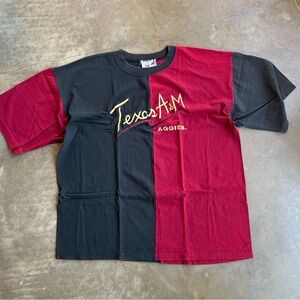 WOLF Texas A&M Split Black & Maroon Short Sleeve Tee